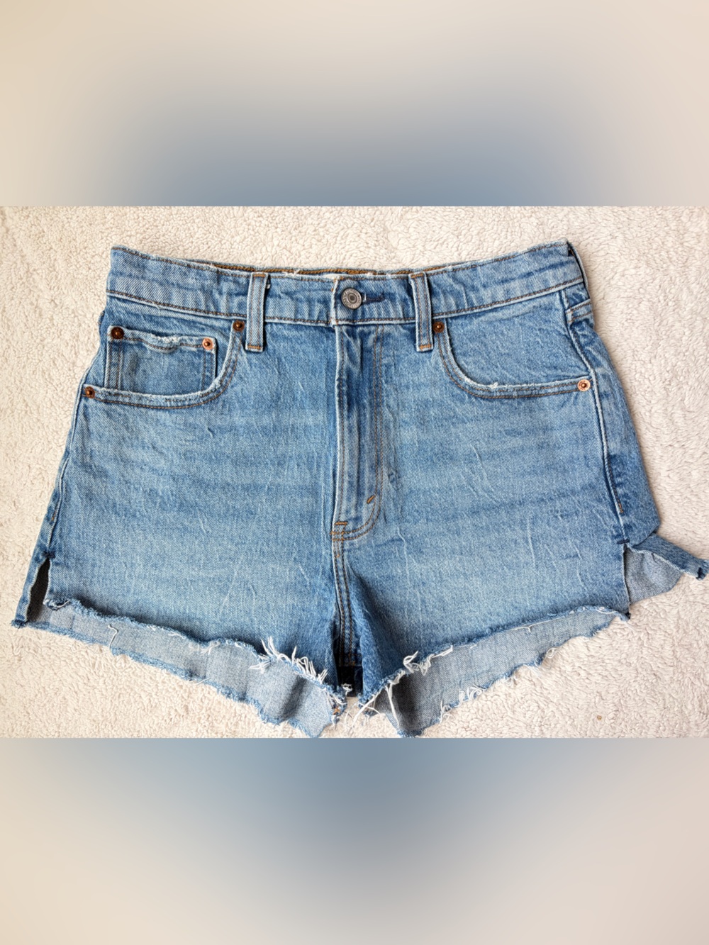 Abercrombie & Fitch The Mom Short High-Rise Denim Shorts Women Size 28 or 6